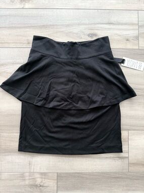 BB Dakota Black Peplum-Style Pencil Skirt
